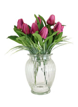 Load image into Gallery viewer, Tulip in Ribbed Vase Arrangement 🌷
