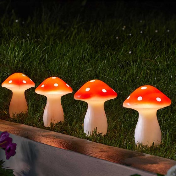 4 Fairy Mushroom Stake Lights 🍄